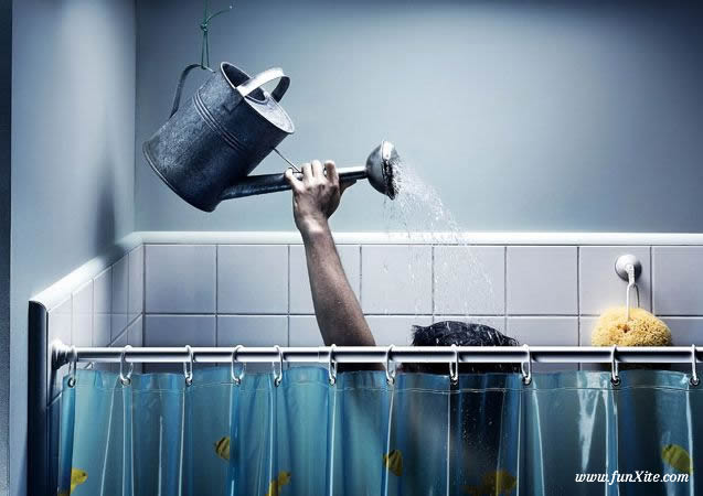 Illustration douche avec arrosoir
